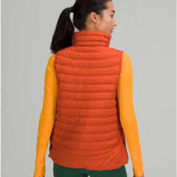 Almost New Orange Lululemon Athletica Light-Weight Relaxed-Fit Down Vest Size 10 - Picture 5 of 6